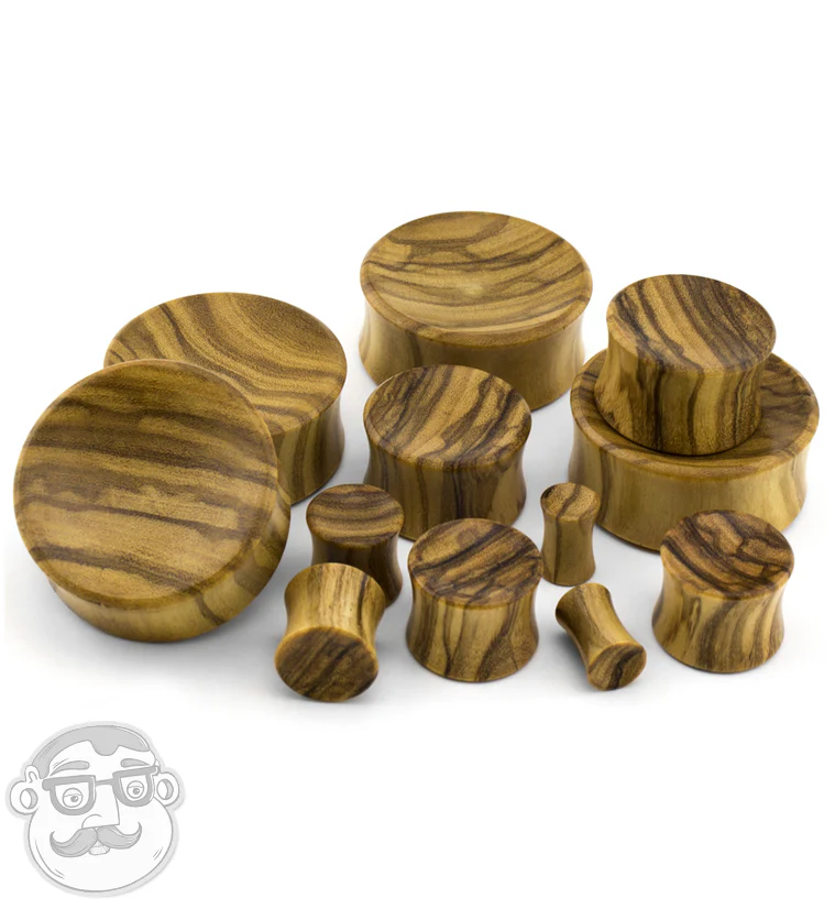 Olive Wood Concave Plugs - Mrs Treak