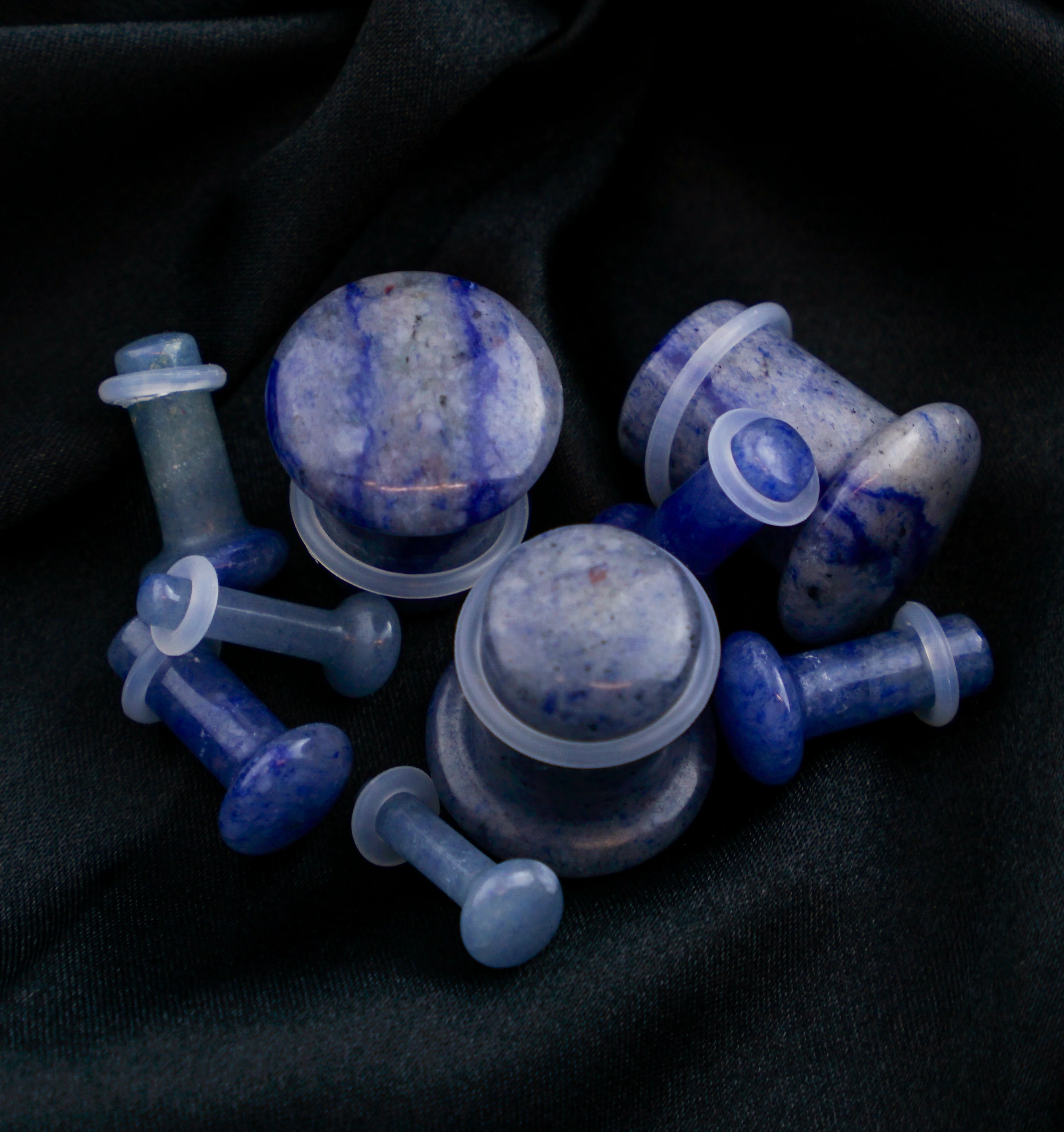 Blue Aventurine Stone Plugs - Single Flare - Mrs Treak