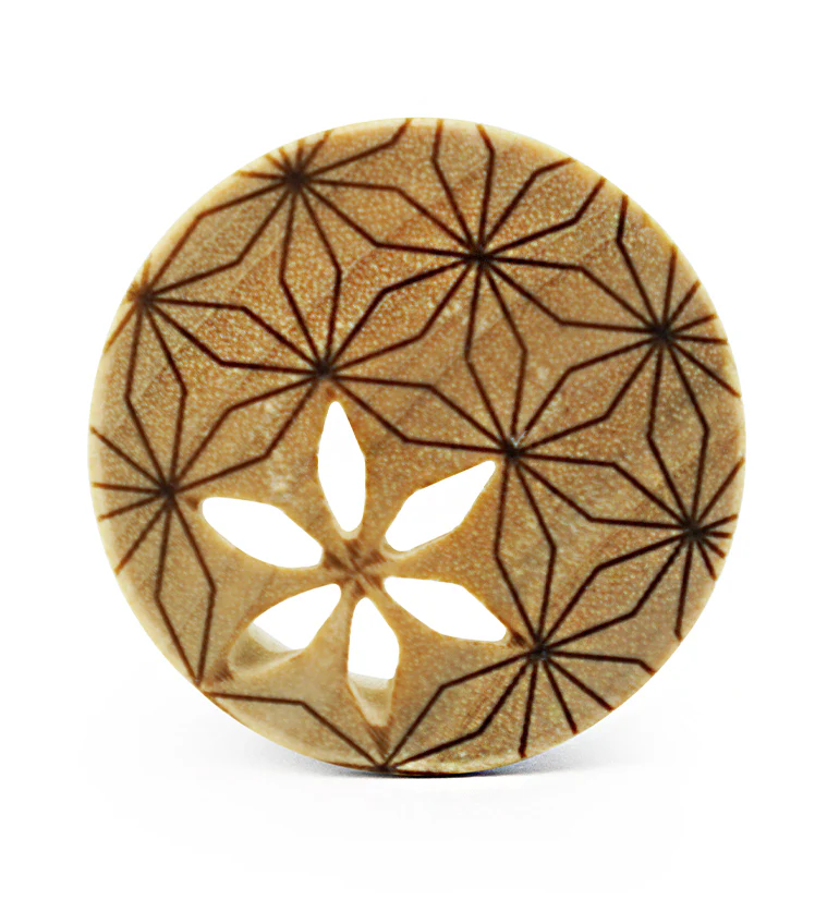 Flower of Life Engraved Crocodile Wooden Tunnels - Mrs Treak