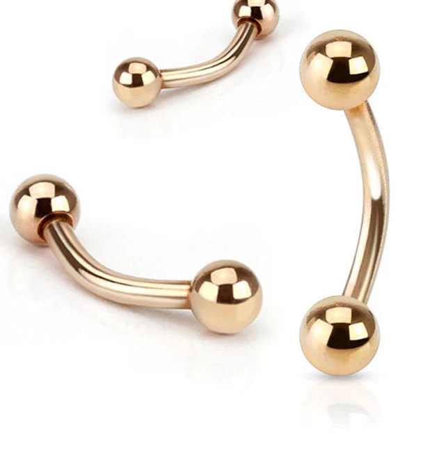 Rose Gold Curved Barbell - Mrs Treak