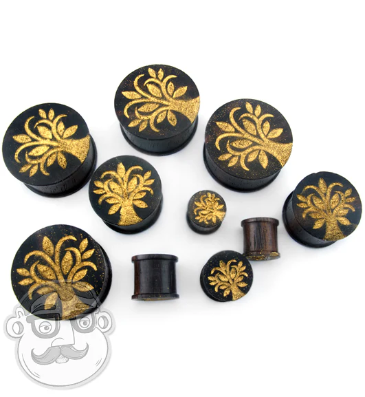 Engraved Filigree Tree Sono Wood Plugs - Mrs Treak