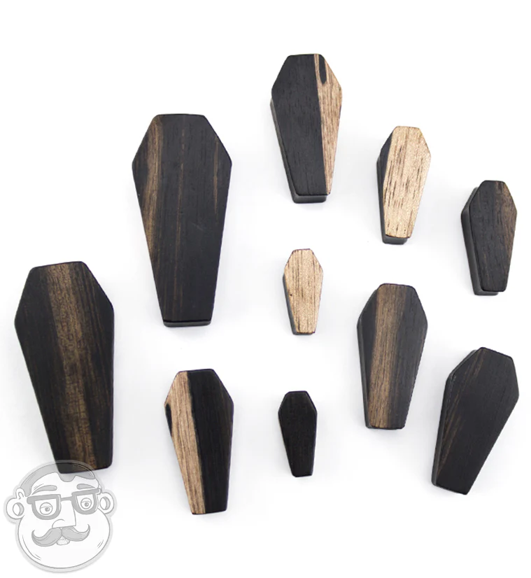 Areng Wood Coffin Plugs - Mrs Treak