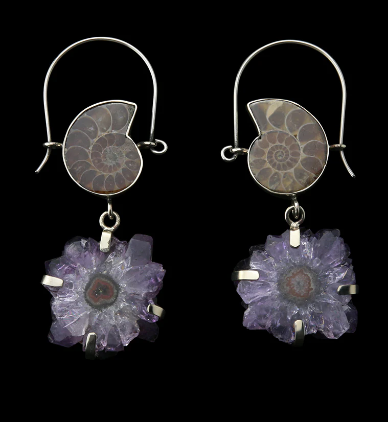 Cavern Ammonite & Stalactite Titanium Hangers - Mrs Treak