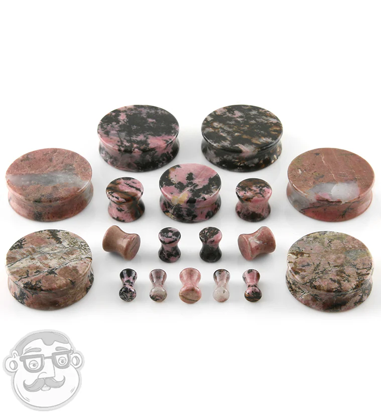 Rhodonite Stone Plugs - Mrs Treak