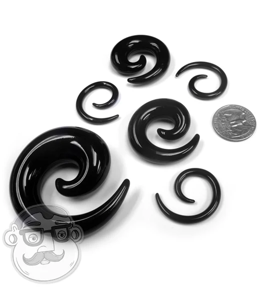Black Acrylic Spirals - Mrs Treak