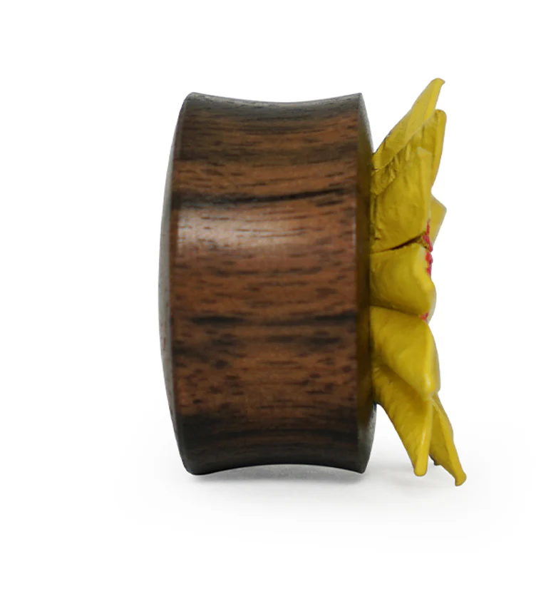 Yellow Sunflower Sono Wood Plugs - Mrs Treak