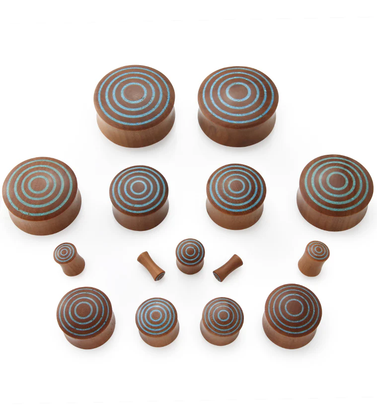 Target Turquoise Howlite Stone Inlay Saba Wooden Plugs - Mrs Treak