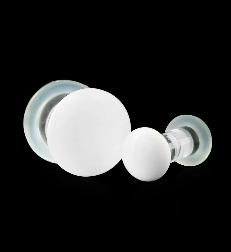 White Glass Plugs - Single Flare - Mrs Treak