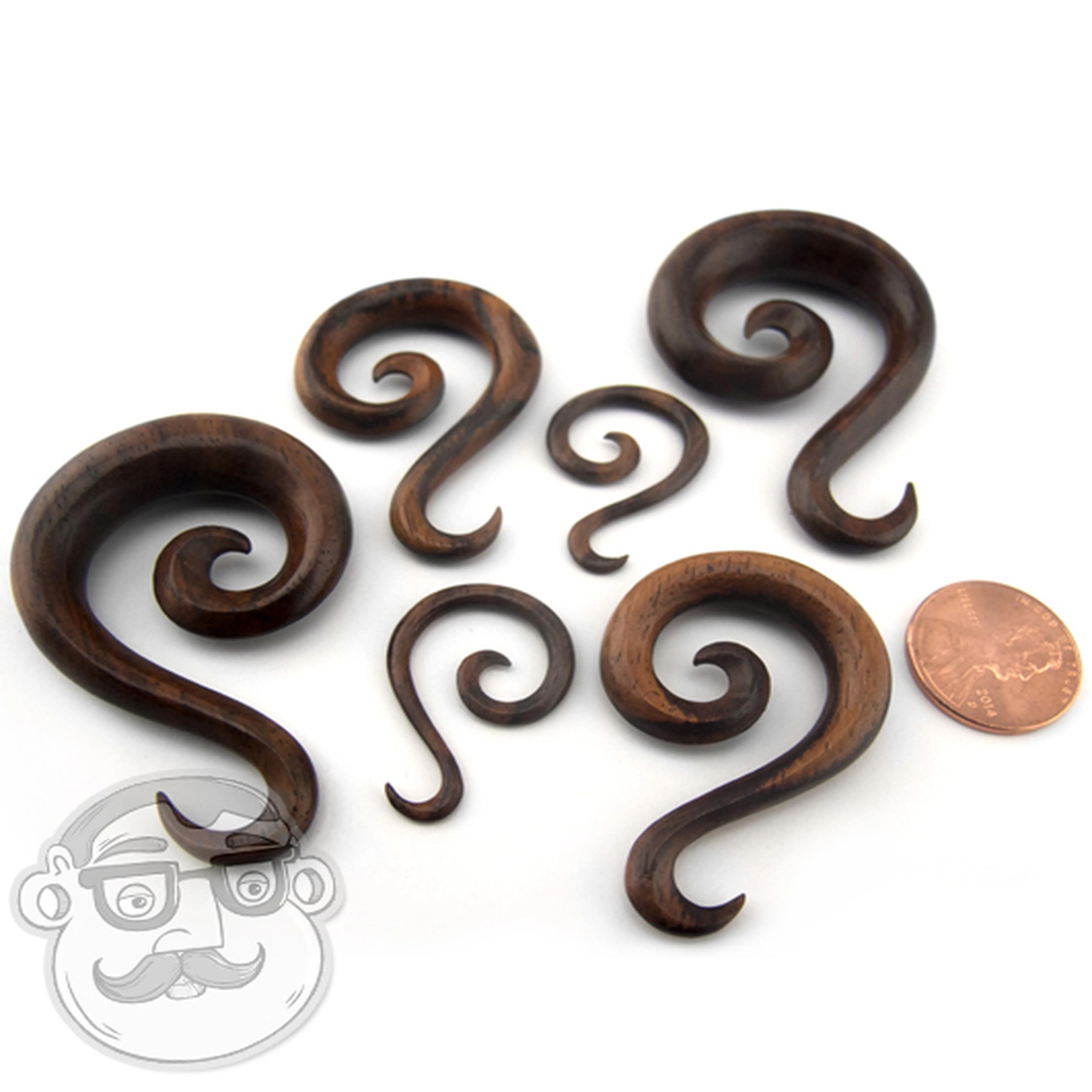 Areng Wood Tail Spirals - Mrs Treak