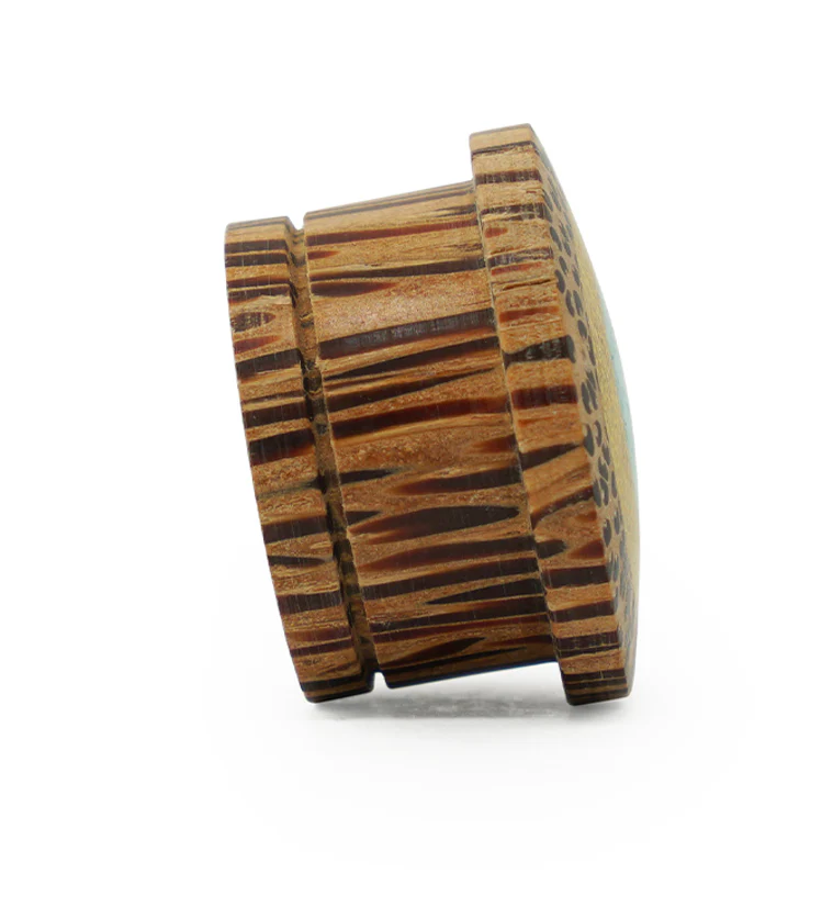 Single Flare Coconut Wood Plugs with Jackfruit & Turquoise Inlay - Mrs Treak