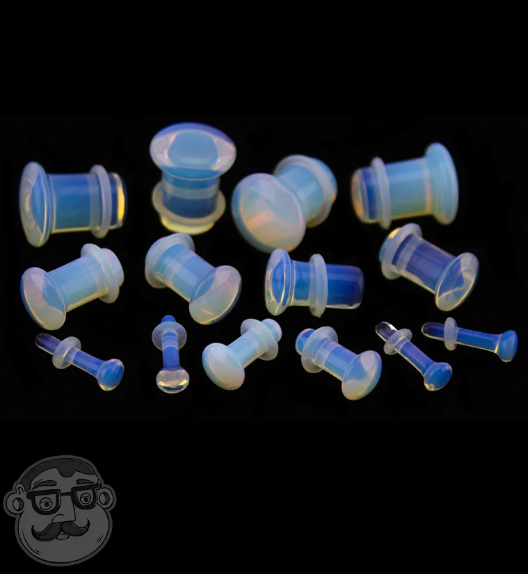 Opalite Single Flare Glass Plugs - Mrs Treak