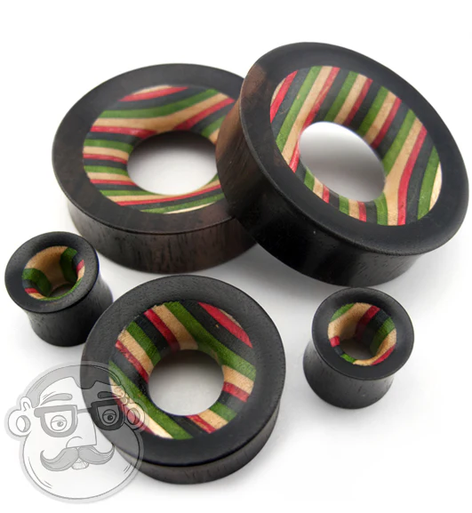 Rasta Stripe Skateboard Concave Tunnel Plugs - Mrs Treak