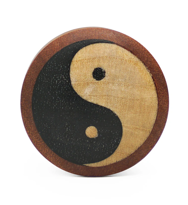 Wooden Plugs with Yin Yang Inlay - Mrs Treak