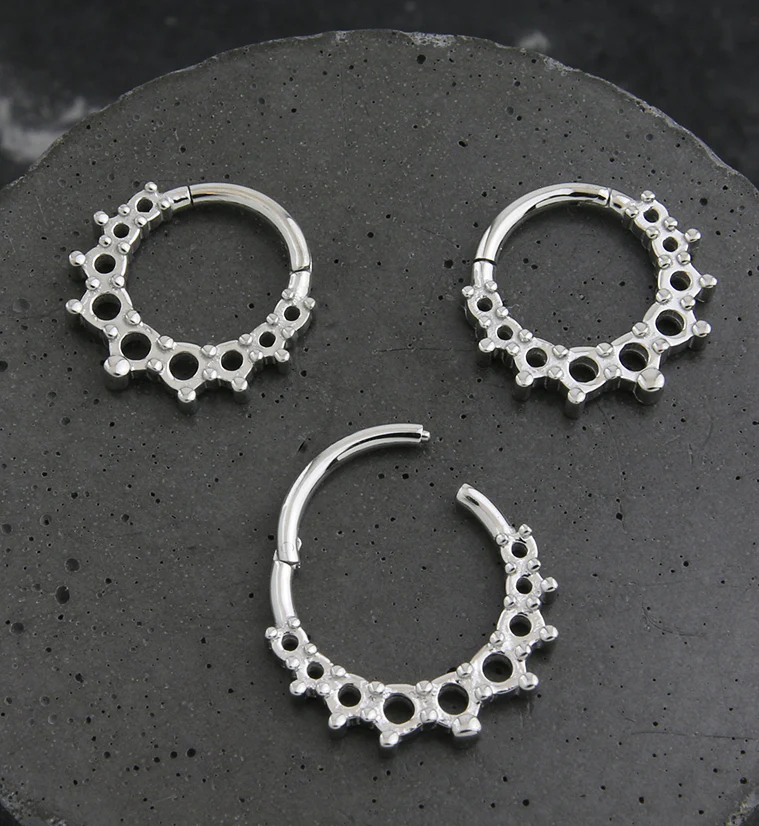 Hollow Stainless Steel Hinged Segment Ring - Mrs Treak