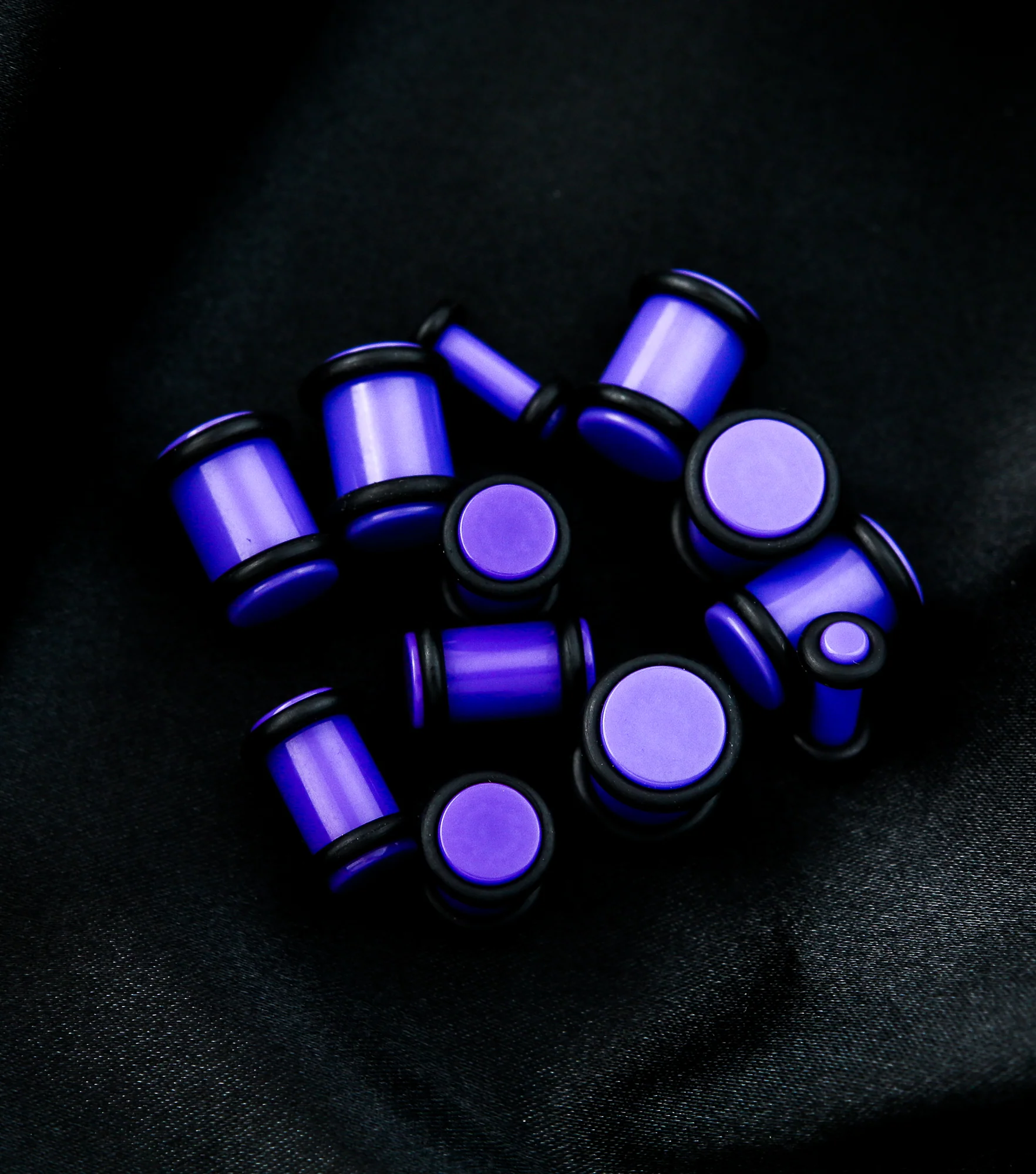 Purple No Flare Acrylic Plugs - Mrs Treak
