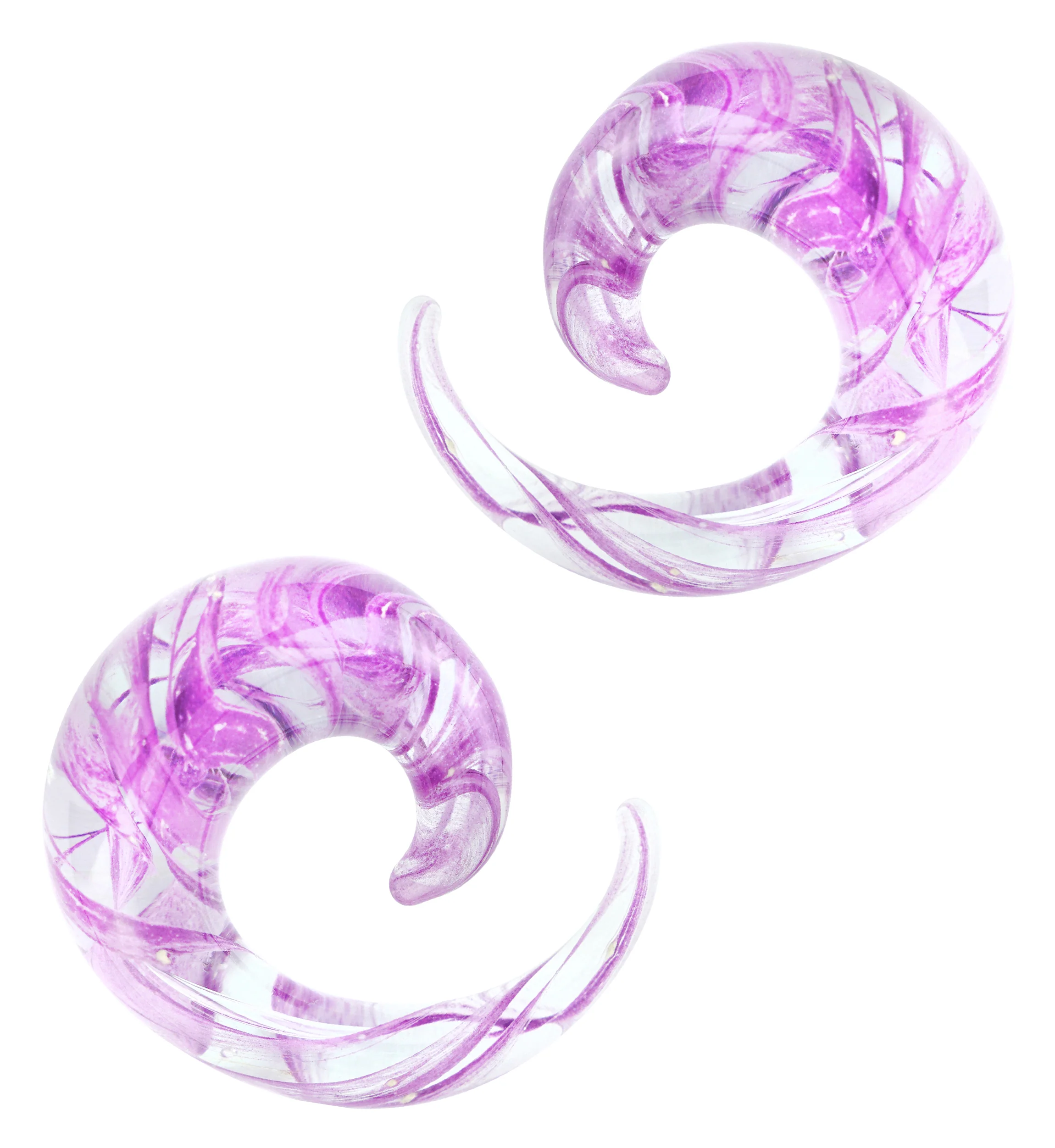 Purple Swirl Glass Spirals - Mrs Treak