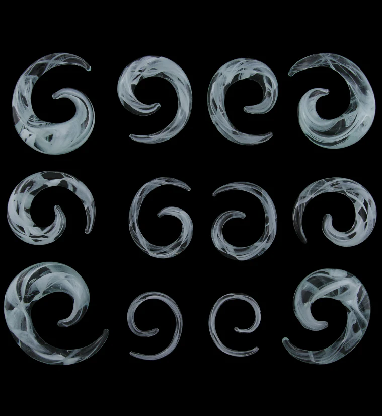 Mint Swirl Glass Spirals - Mrs Treak