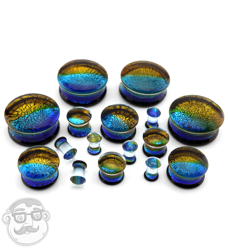 Coastal Dichroic Glass Plugs - Mrs Treak