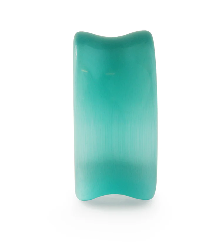 Turquoise Cat's Eye Glass Plugs - Mrs Treak