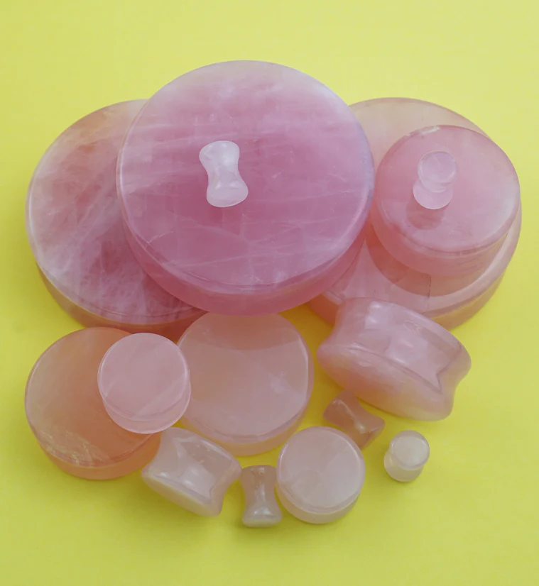 Rose Quartz Stone Plugs - Mrs Treak
