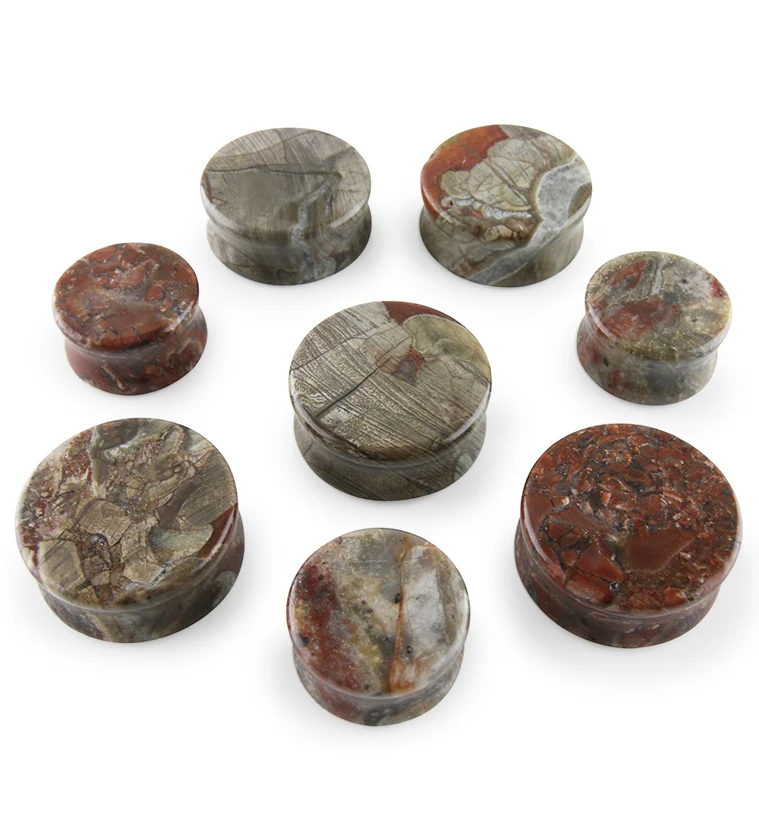 Mushroom Jasper Stone Plugs - Mrs Treak