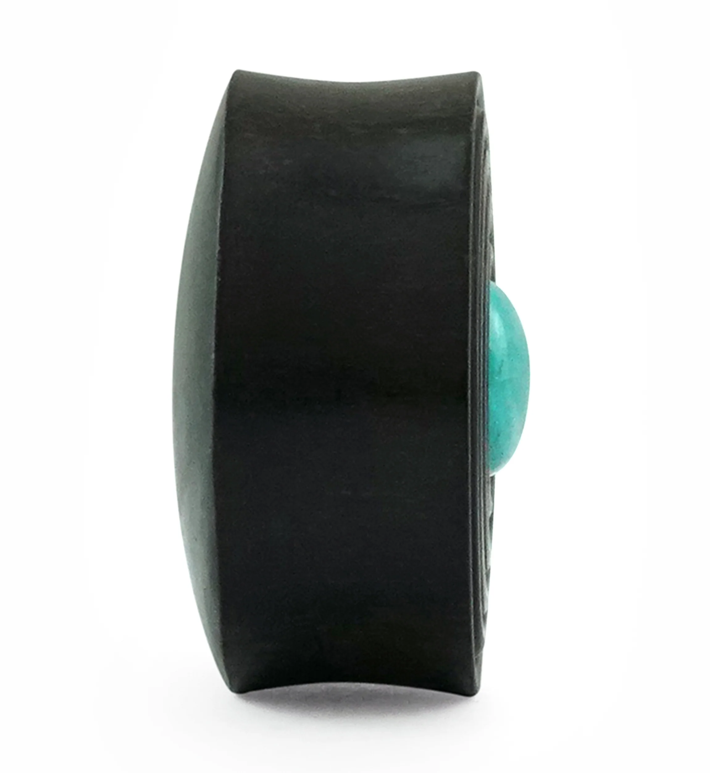 Ecliptic Amazonite Stone Areng Wood Double Flare Plugs - Mrs Treak