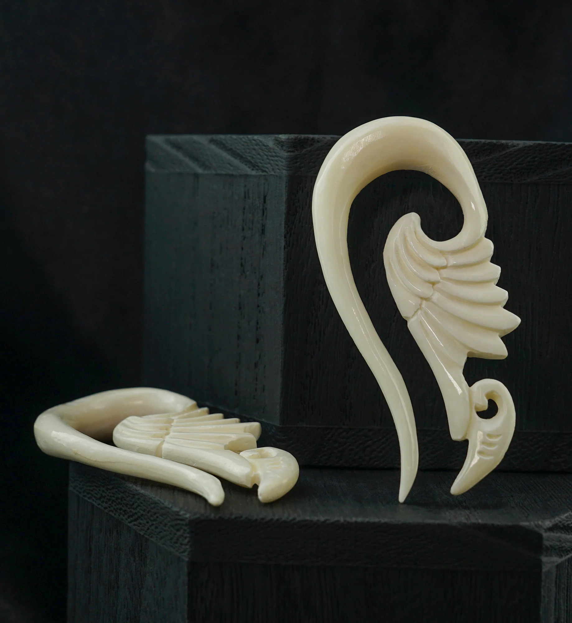 White Laguna Wing Bone Hangers - Mrs Treak