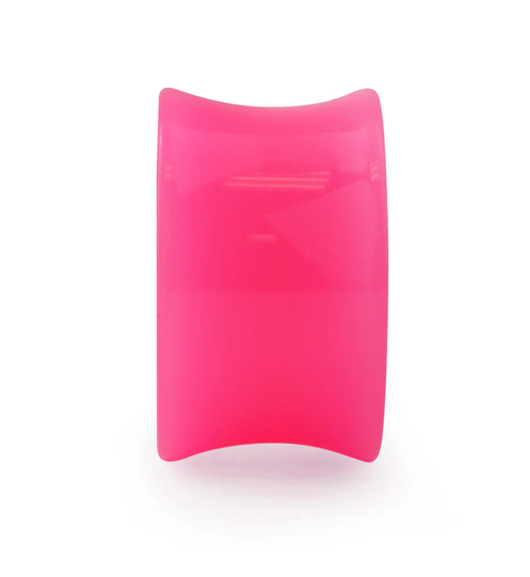 Hot Pink Double Flare Solid Plugs - Mrs Treak