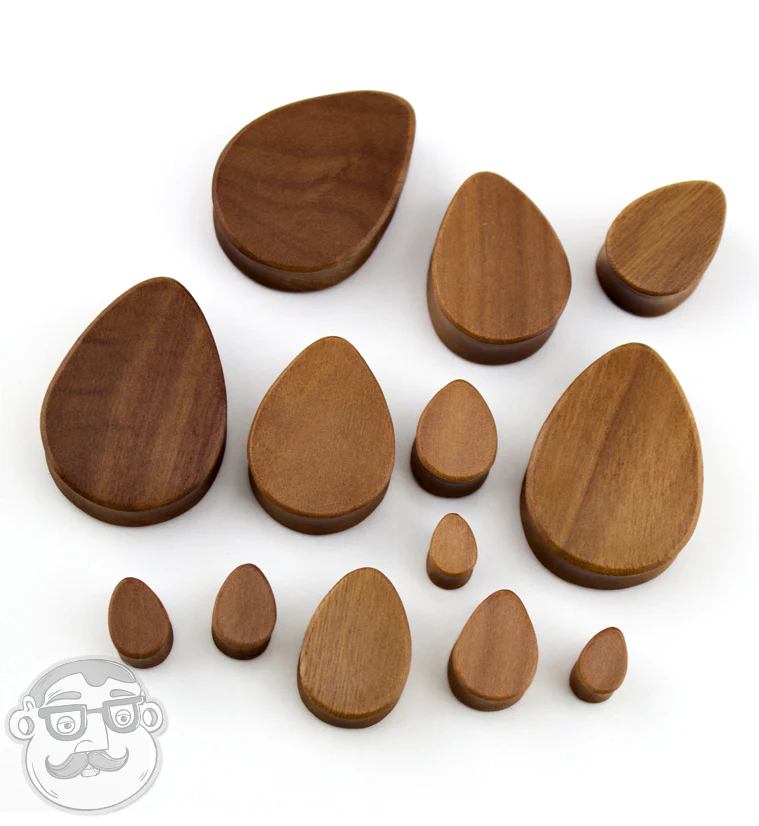 Saba Wood Teardrop Plugs - Mrs Treak