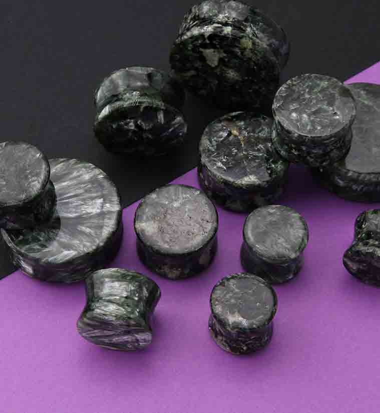 Seraphinite Stone Plugs - Mrs Treak