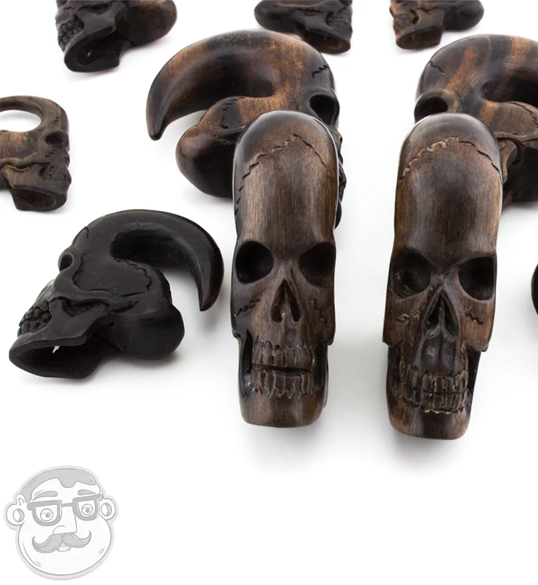 Skull Areng Wood Hangers - Mrs Treak