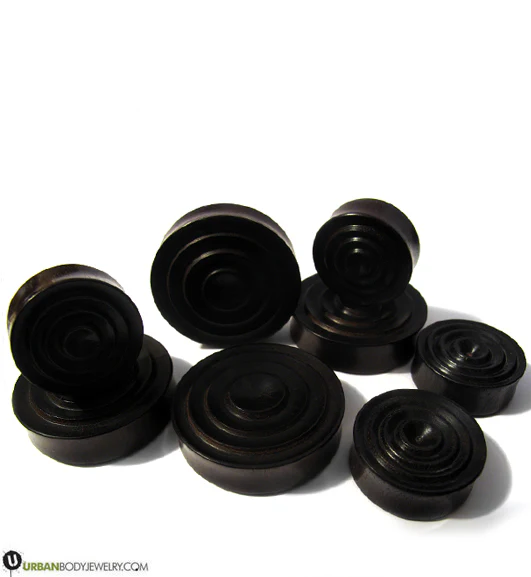 Wooden Ebony Carved Plugs - Mrs Treak