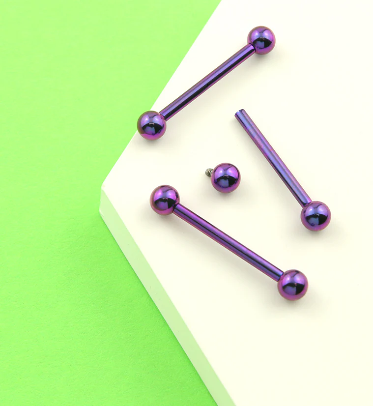 Purple Titanium Barbell - Mrs Treak