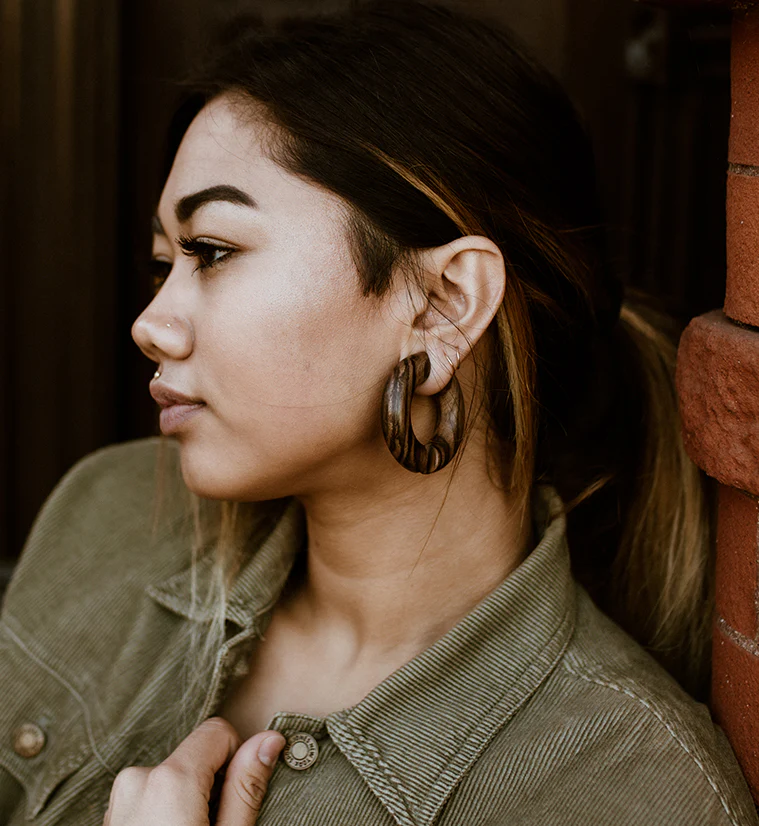 Areng Wooden Hoop Plugs - Mrs Treak