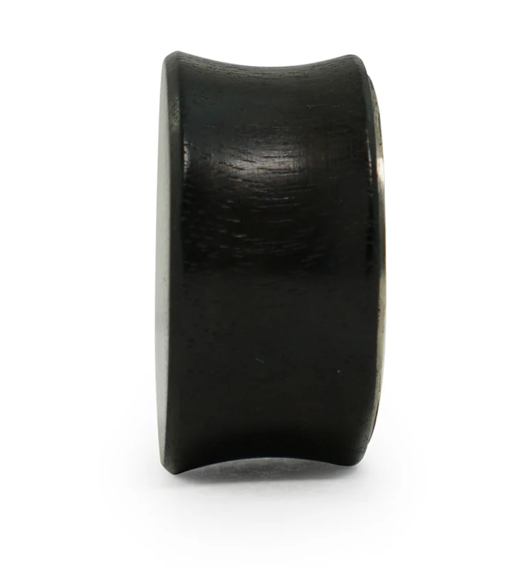 Hammered White Brass Inlay Areng Wood Plugs - Mrs Treak