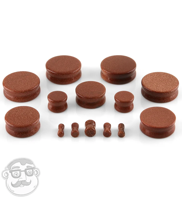 Goldstone Glass Plugs - Mrs Treak