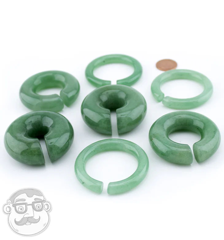 Green Aventurine Stone Hoop Plugs - Mrs Treak