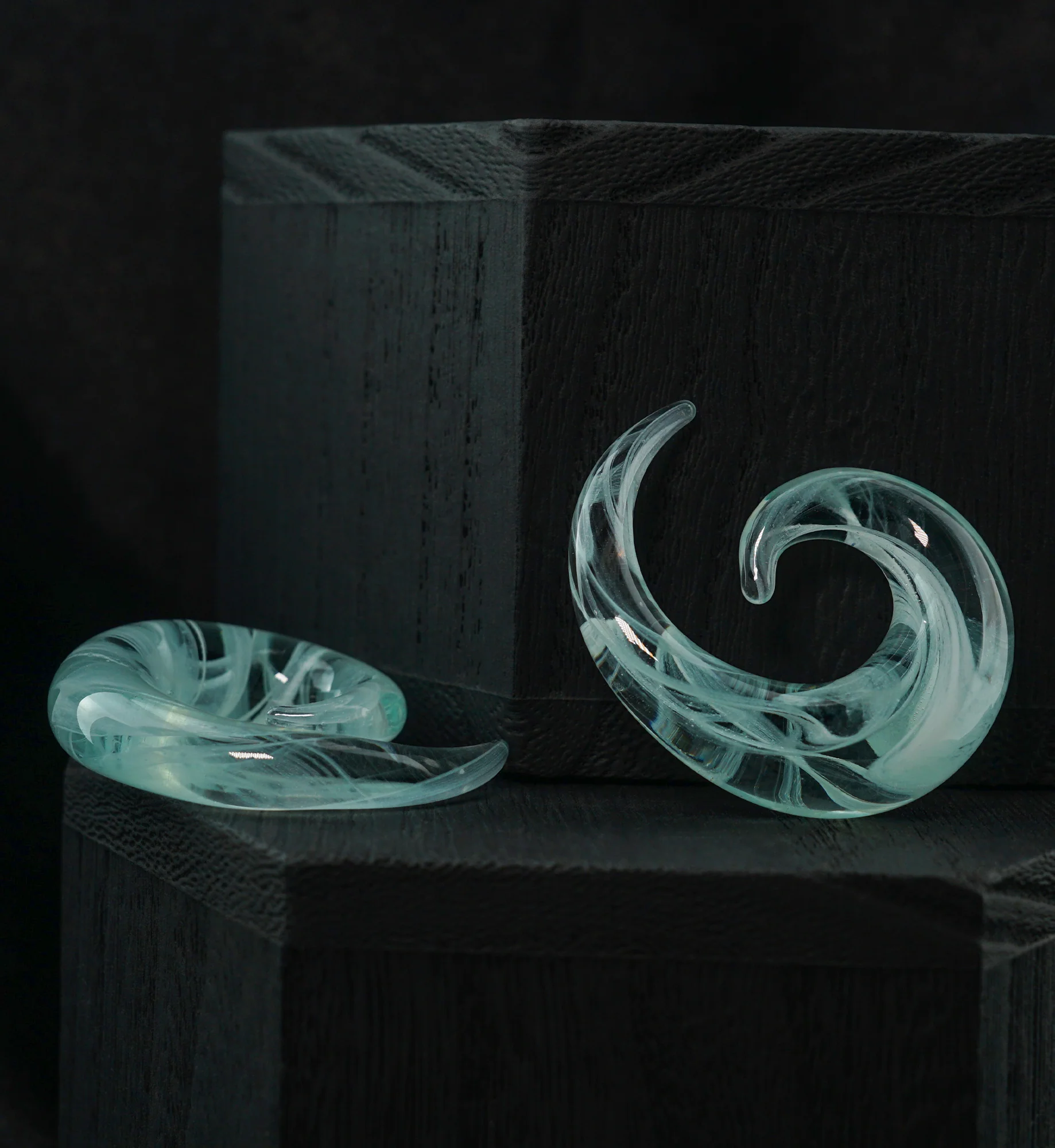 Mint Swirl Glass Spirals - Mrs Treak