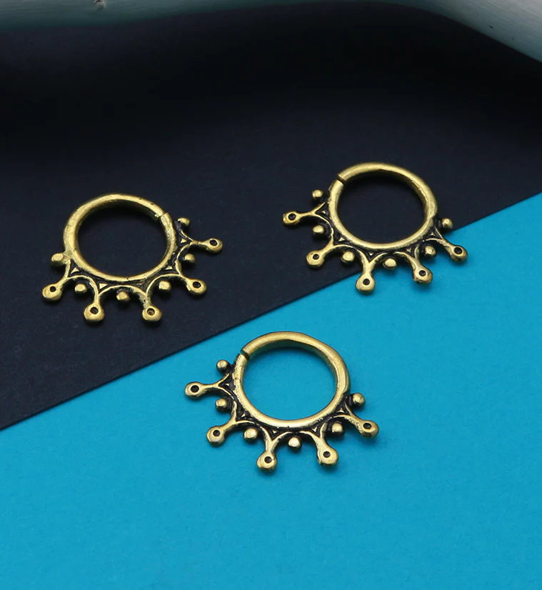 Splat Brass Hoop Ring - Mrs Treak