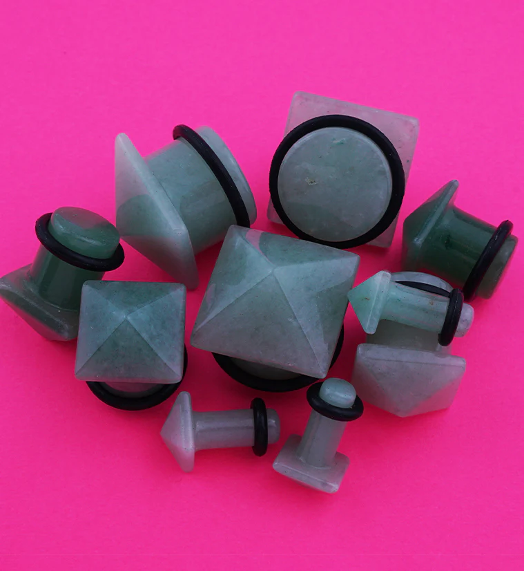 Aventurine Stone Squared Plugs - Mrs Treak