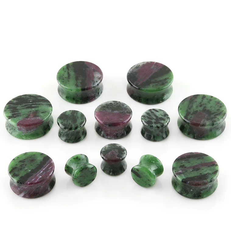 Ruby Zoisite Stone Plugs - Mrs Treak