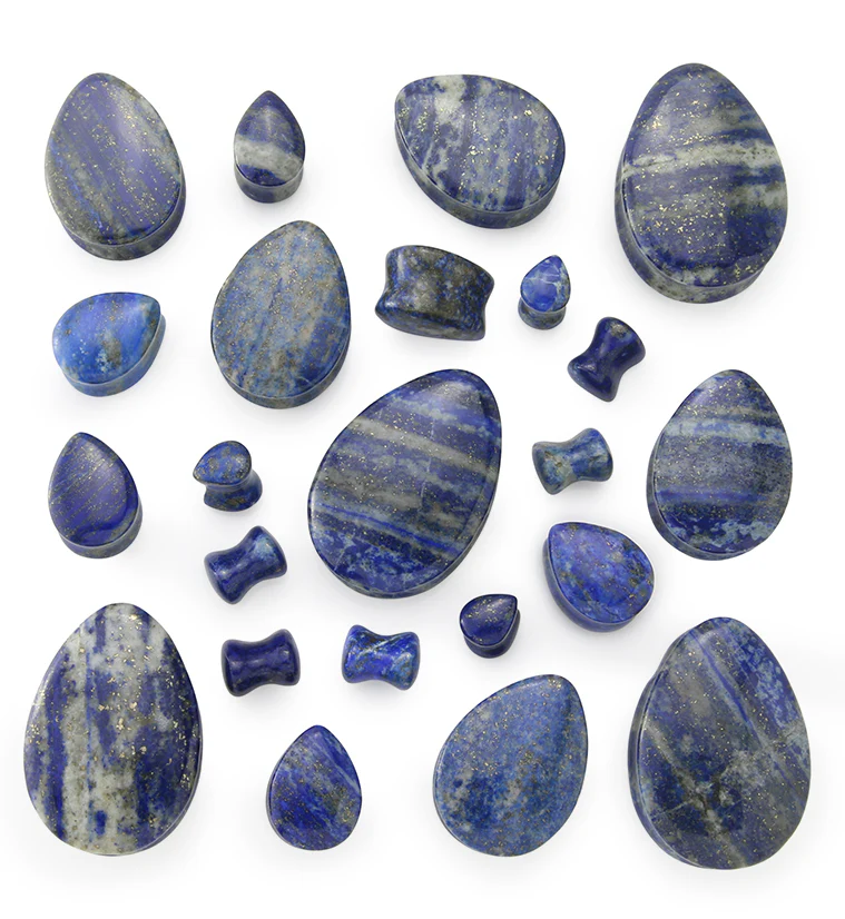 Lapis Lazuli Stone Teardrop Plugs - Mrs Treak