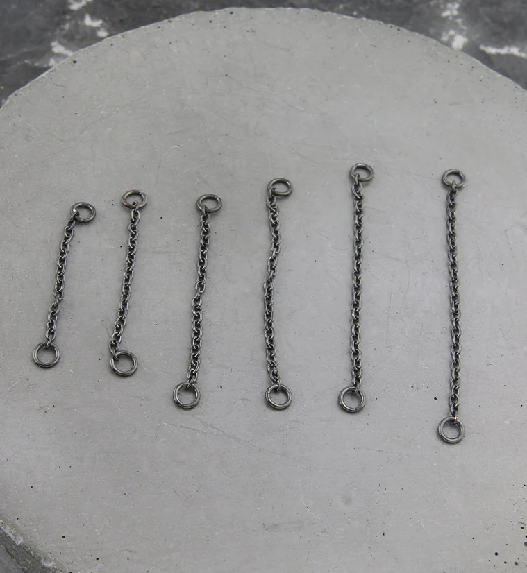 Black PVD Rolo Titanium Nose & Cartilage Piercing Chain - Mrs Treak