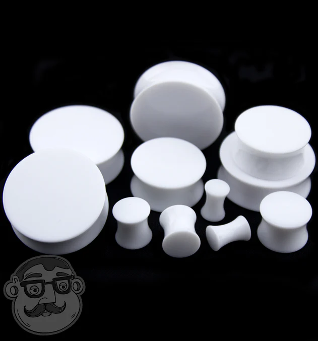 White Acrylic Plugs - Mrs Treak