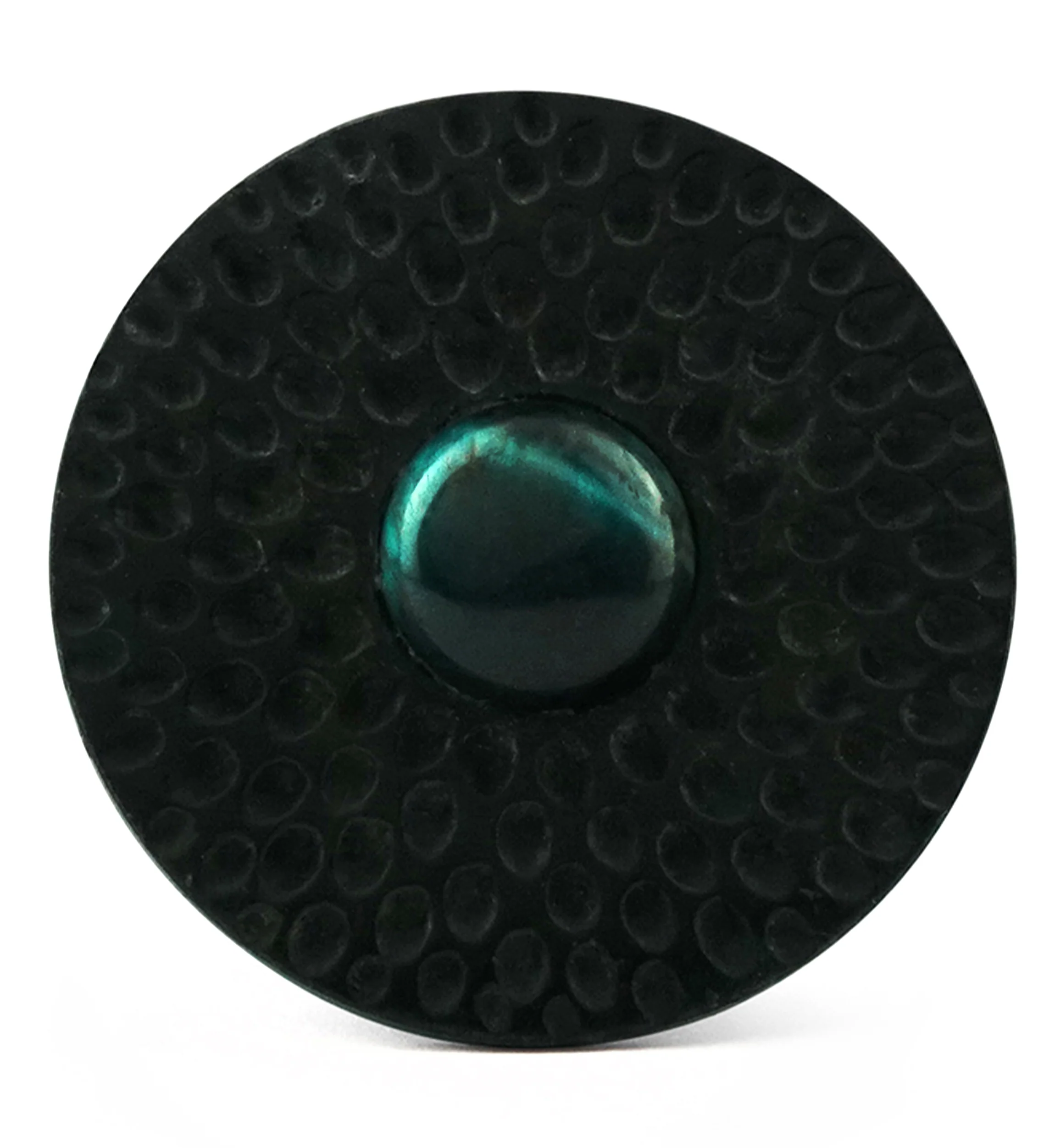 Hammered Green Tiger Eye Stone Areng Wood Mayan Flare Plugs - Mrs Treak