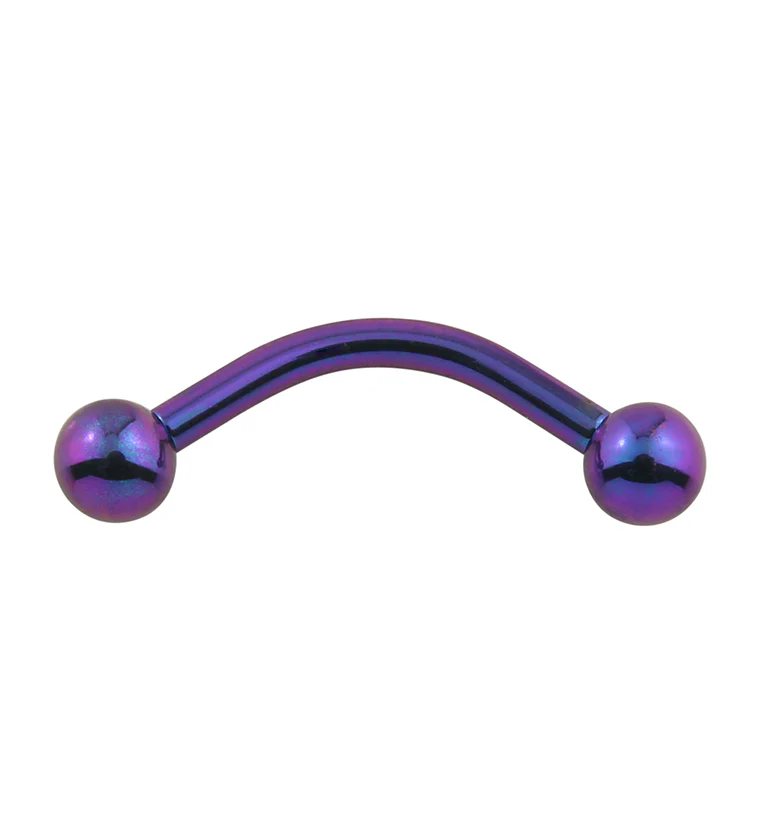 Blurple Titanium Internally Threaded Curved Barbell - Mrs Treak