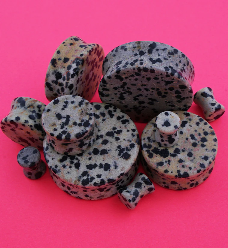 Dalmatian Jasper Stone Plugs - Mrs Treak