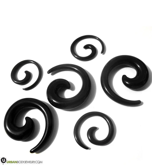 Black Acrylic Spirals - Mrs Treak