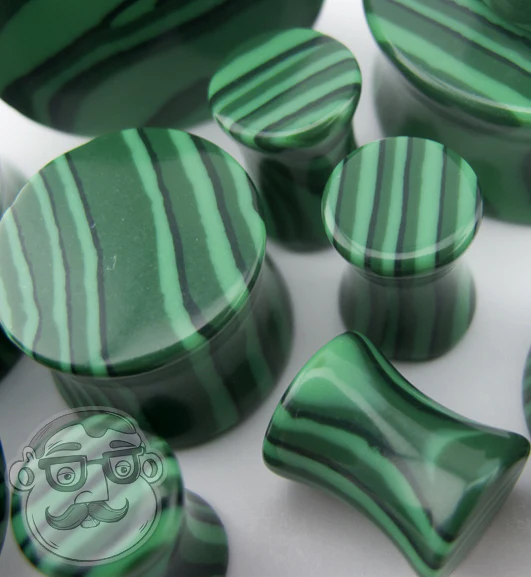 Synthetic Malachite Stone Plugs - Mrs Treak