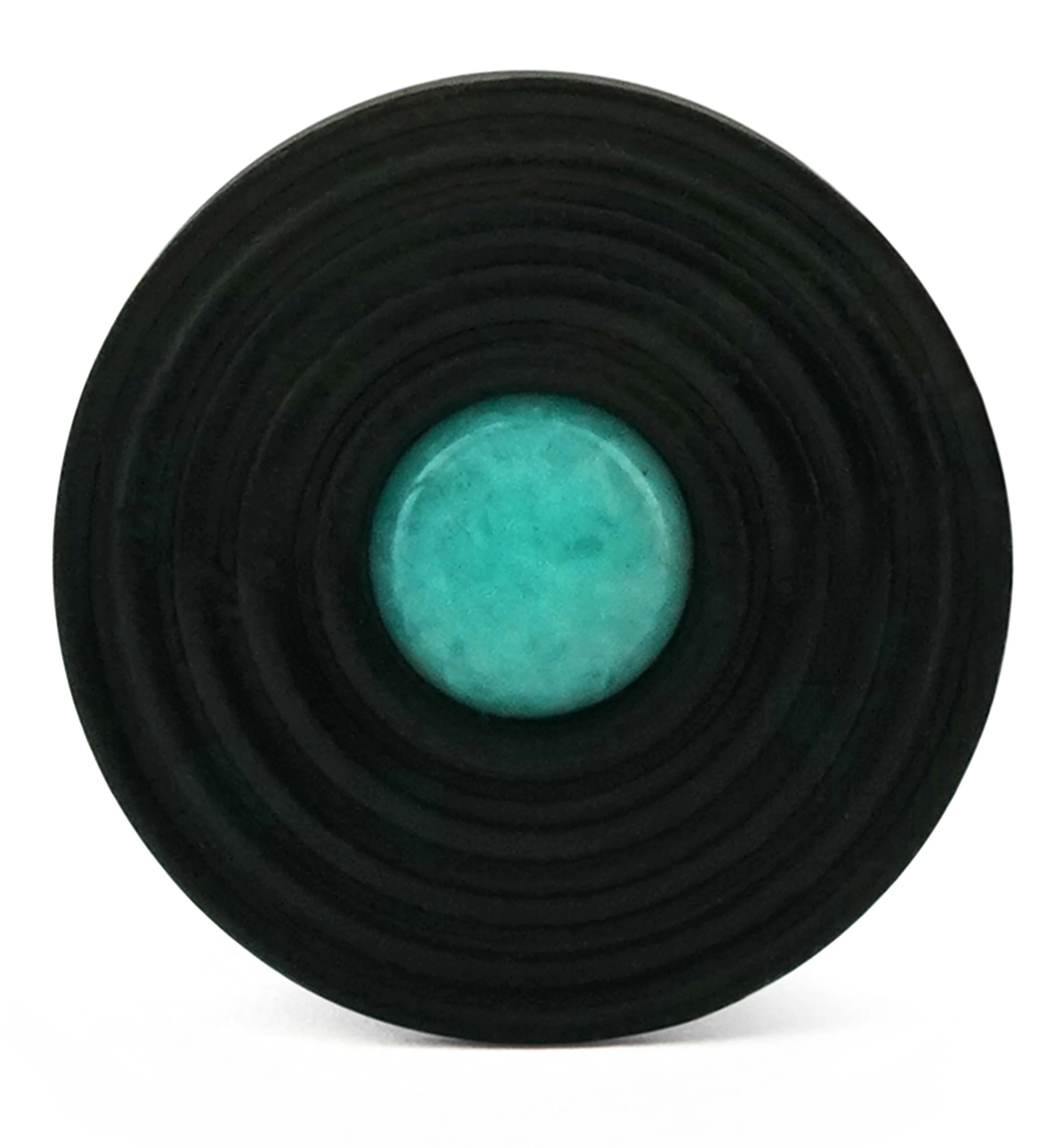 Ecliptic Amazonite Stone Areng Wood Double Flare Plugs - Mrs Treak